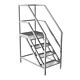 St/Steel Static Access Steps - 3 step w/platform w/handrail